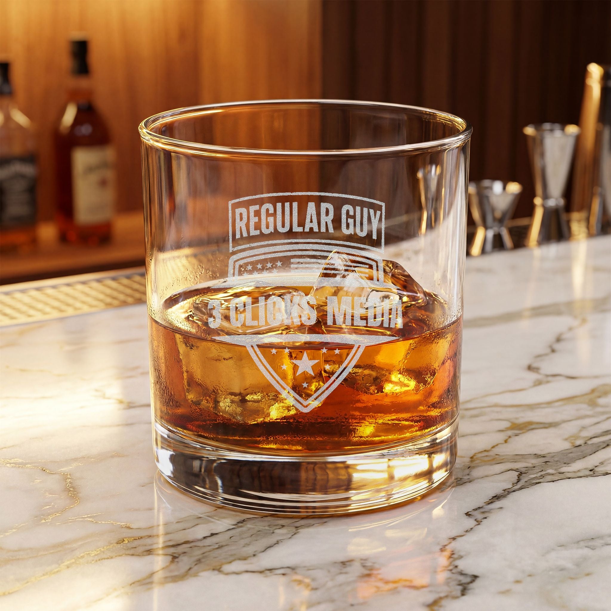 Regular Guy Supply — Engraved Whiskey Glass | 10.5oz Rocks Glass