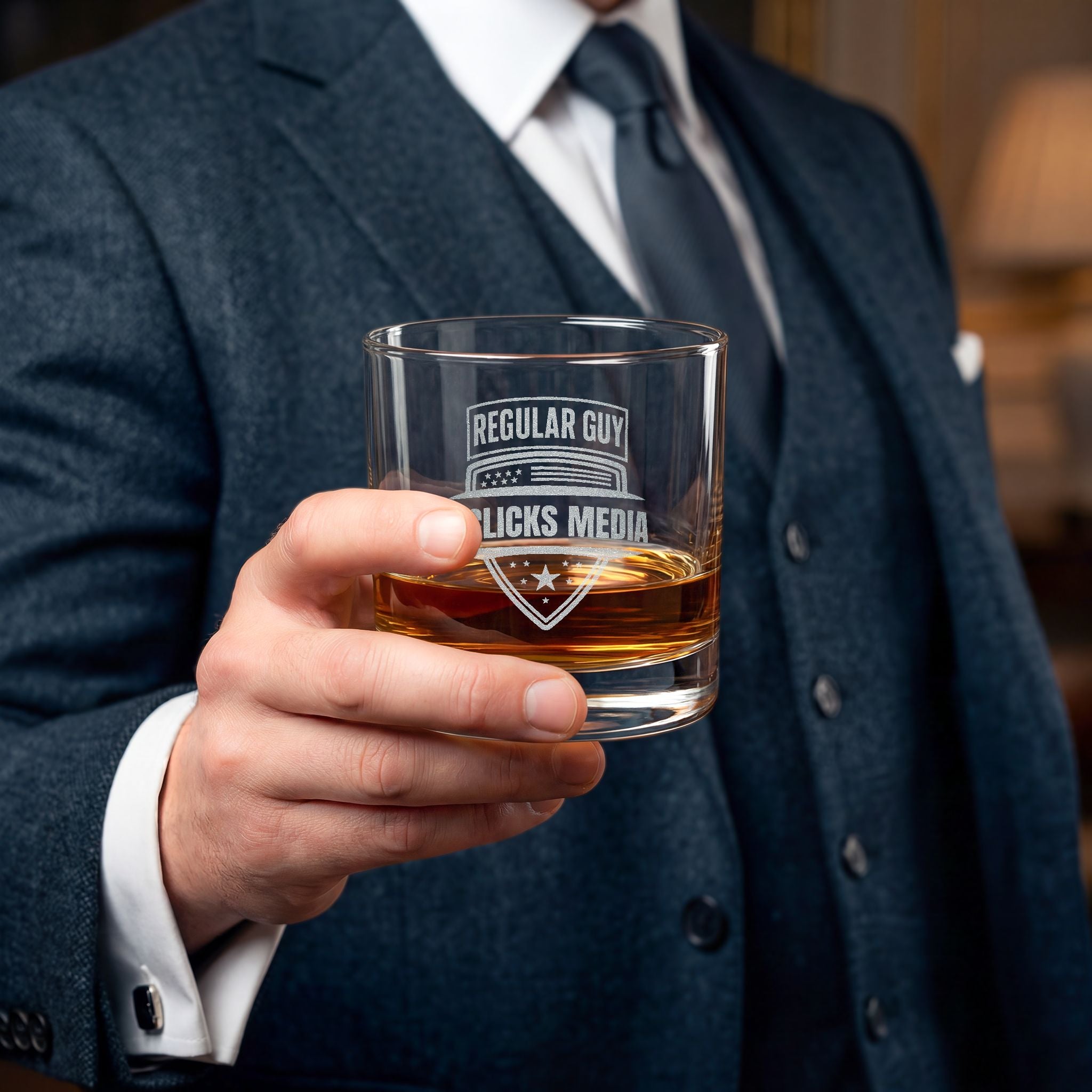 Regular Guy Supply — Engraved Whiskey Glass | 10.5oz Rocks Glass